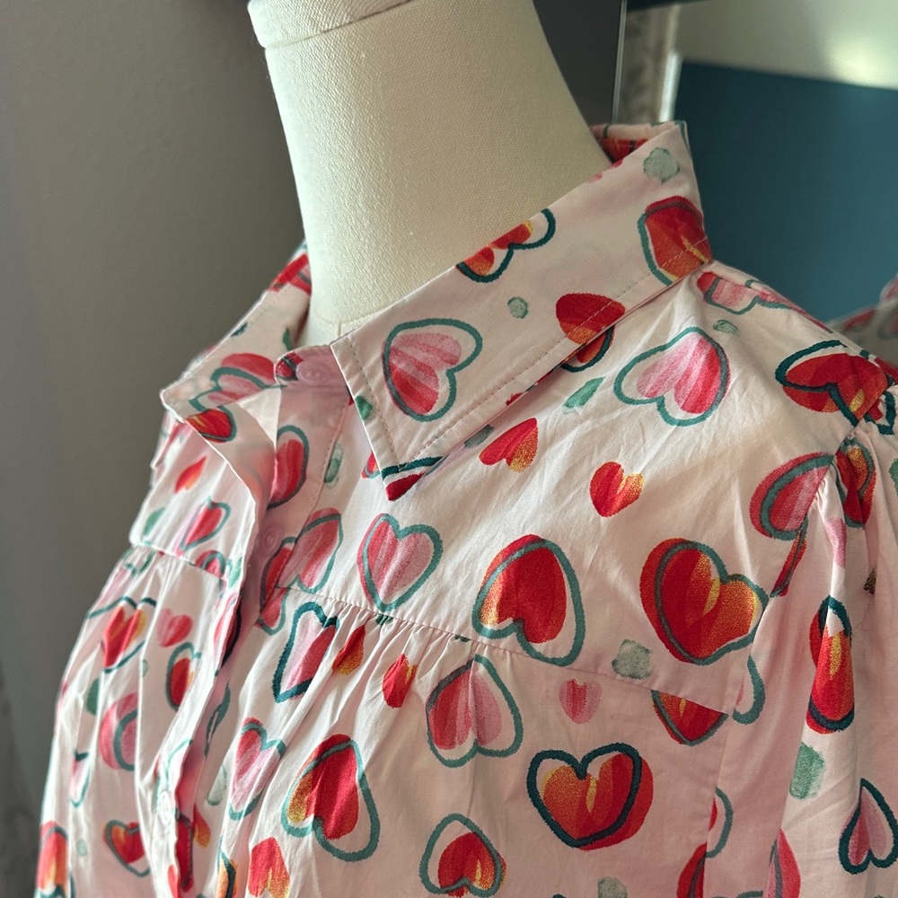 JODIFL Heart Patterned Button-Up Shirt - Picture 13 of 15